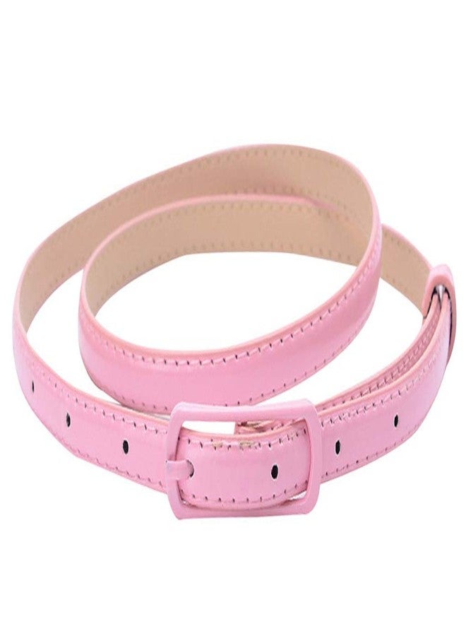 Selighting Women's Solid Color Faux Leather Skinny Belts for Dresses (One Size, Pink) - Image 1